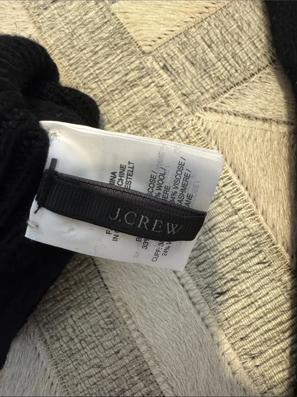 J. Crew Women’s Black Knit Gloves with Button Cuff Detail